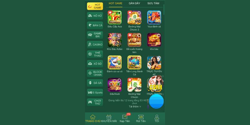 Kho game của HB88 đa dạng